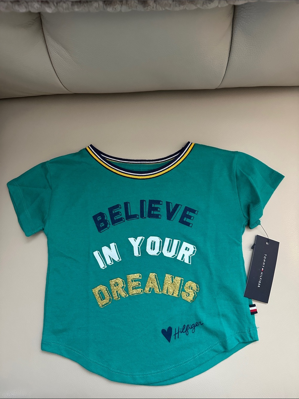 Tommy Hilfiger Teal 'Believe in Your Dreams' Short Sleeve Tee
